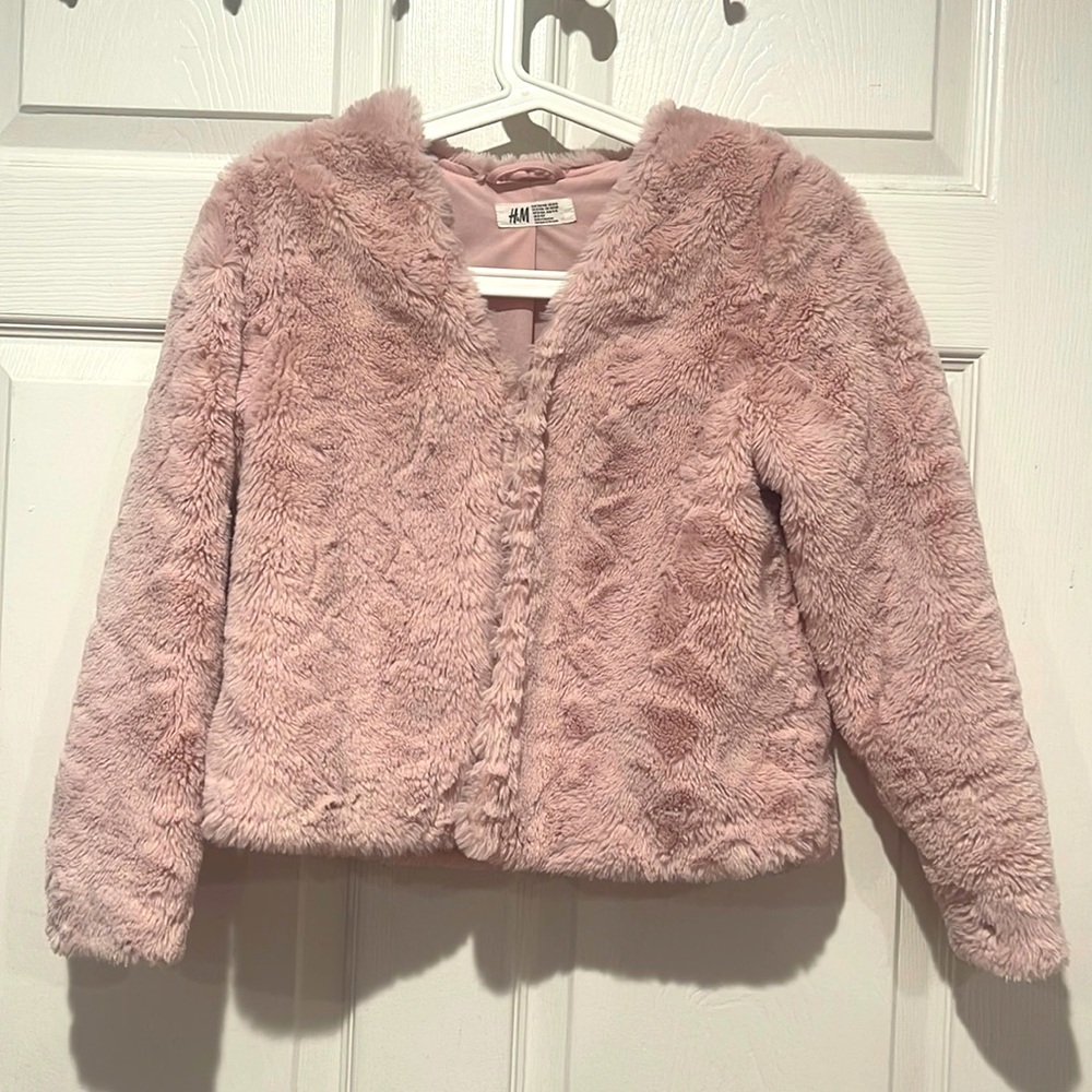 H&M KIDS GIRLS SOFT PINK 1-button sweater Sz 8/10.